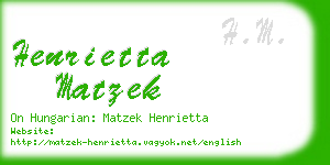 henrietta matzek business card